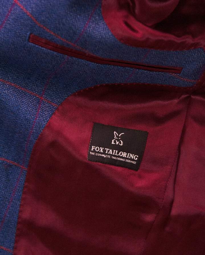 Red Tailored Jacket Lining Fox Tailoring Logo